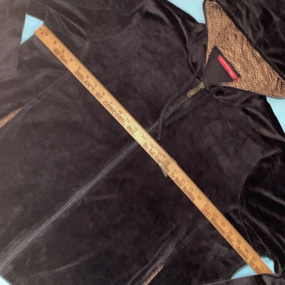 GLORIA VANDERBILT SPORT velour zip up drawstring hoodie long sleeve NEW size 2X - Picture 9 of 13